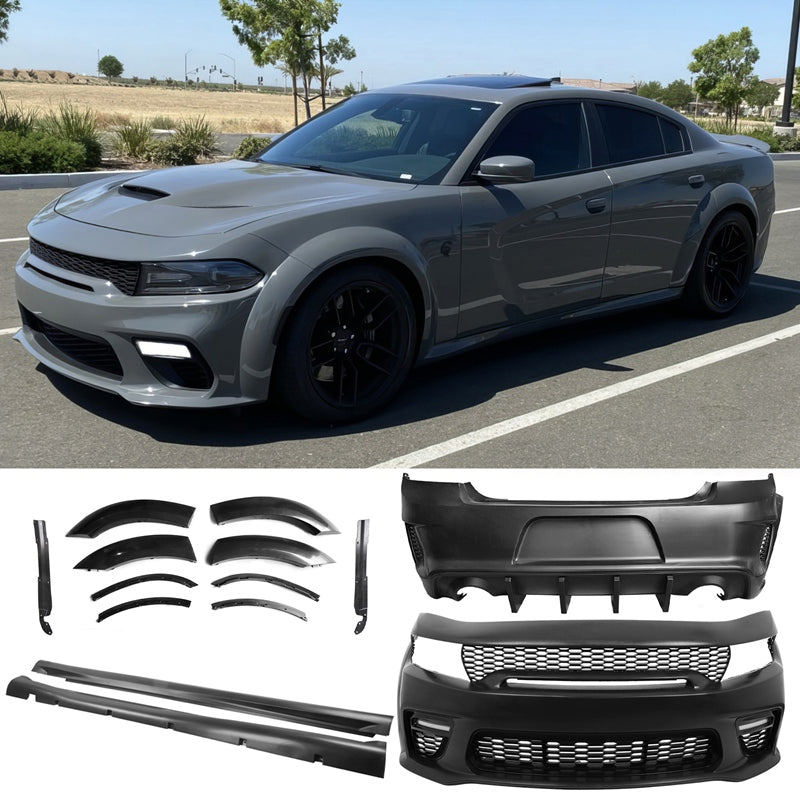 2015-2023 Dodge Charger IKON Matte Black Rear Bumper Cover Diffuer PP