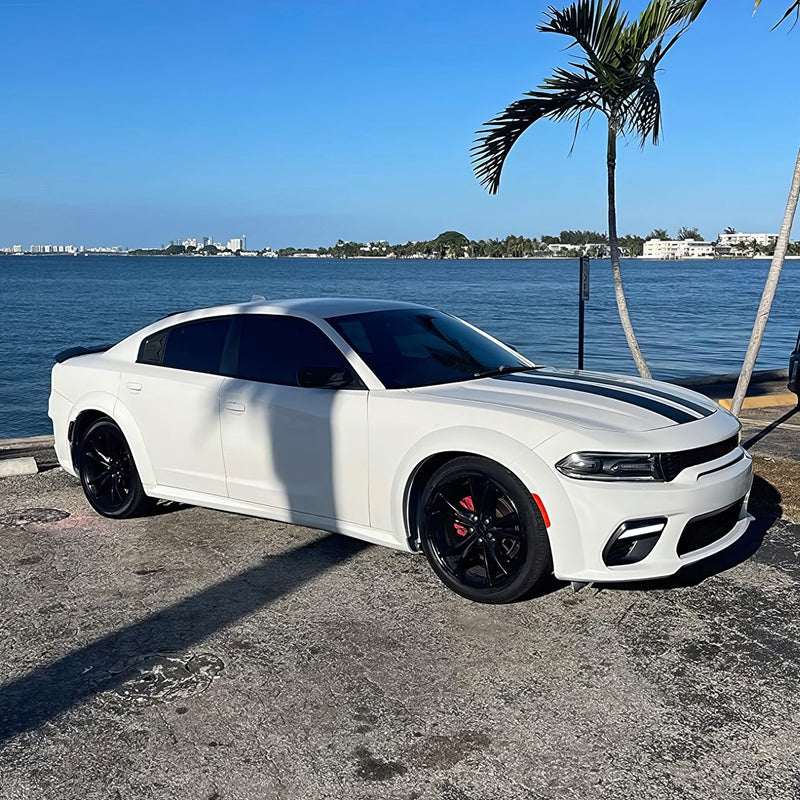 2015-2023 Dodge Charger IKON Matte Black Rear Bumper Cover Diffuer PP