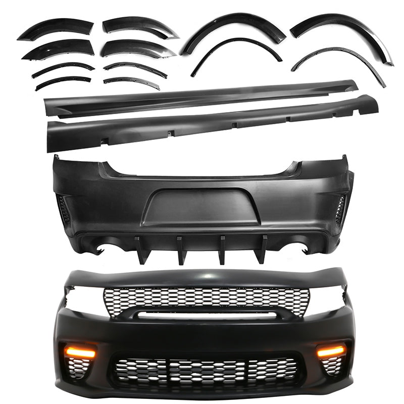 2015-2023 Dodge Charger IKON Matte Black Rear Bumper Cover Diffuer PP