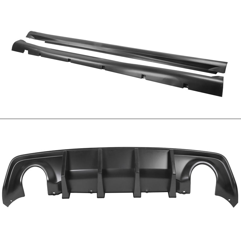 2015-2023 Dodge Charger IKON Matte Black Rear Bumper Cover Diffuer PP