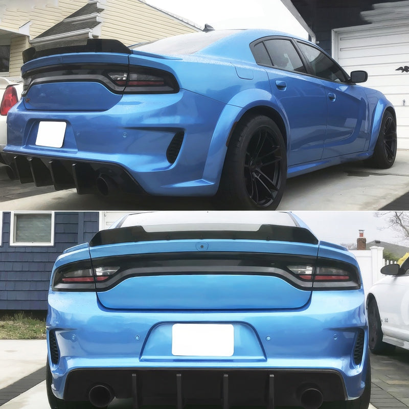 2015-2023 Dodge Charger Widebody Gloss Whole Bumper Diffuser PP W/ LED