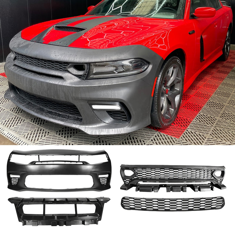 2015-2023 Dodge Charger Widebody SRT Black LED Front Bumper Kits PP