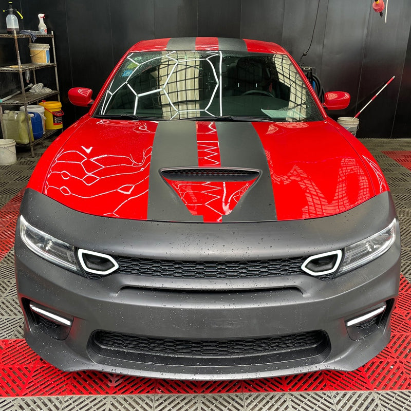 2015-2023 Dodge Charger Widebody SRT Black Front Bumper W/LED Light PP