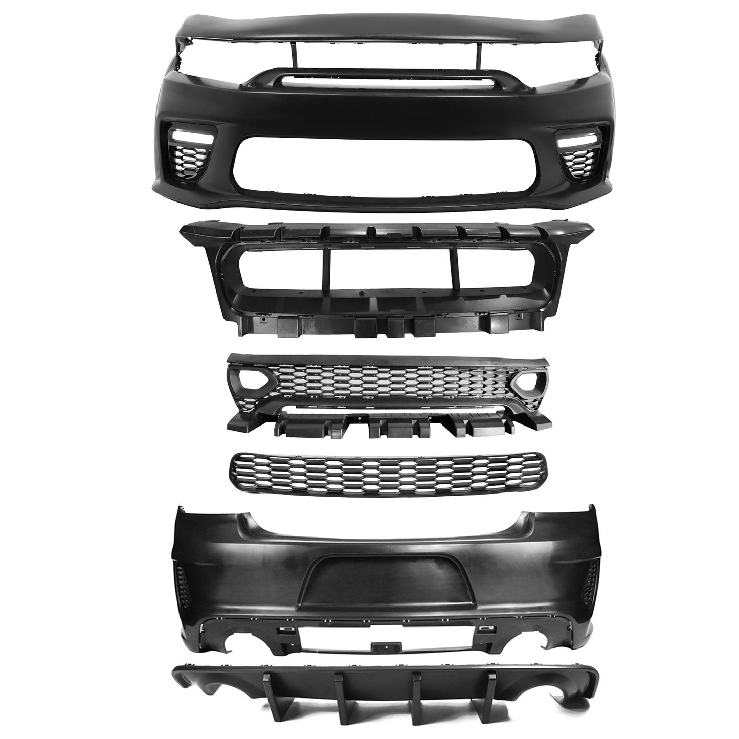 2015-2023 Dodge Charger Widebody SRT Unpainted Front Rear LED Bumpers