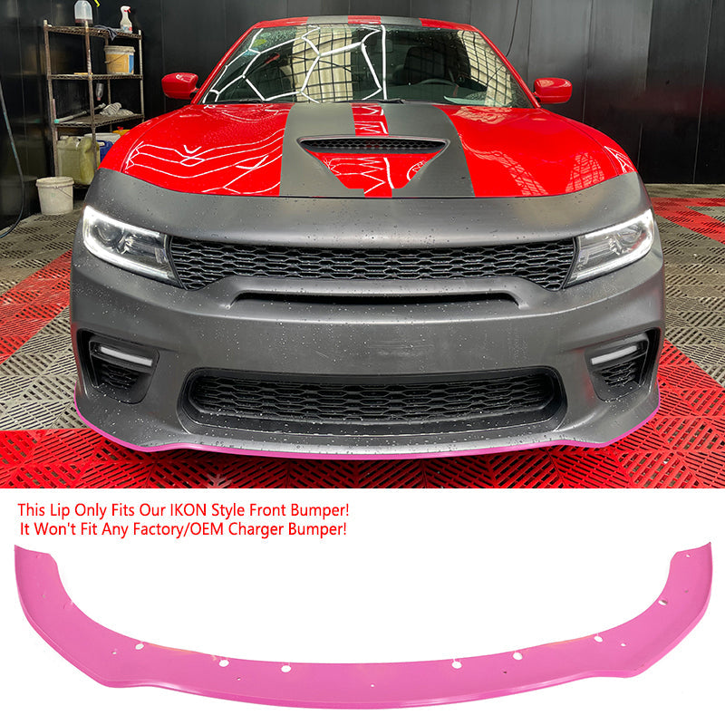 2015-2023 Dodge Charger Widebody Front Bumper Cover Pink Lip LED PP
