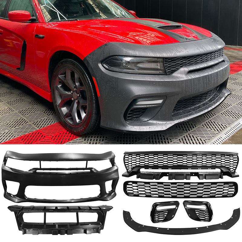 2015-2023 Dodge Charger  Front Bumper Cover Grill LED Widebody Black P