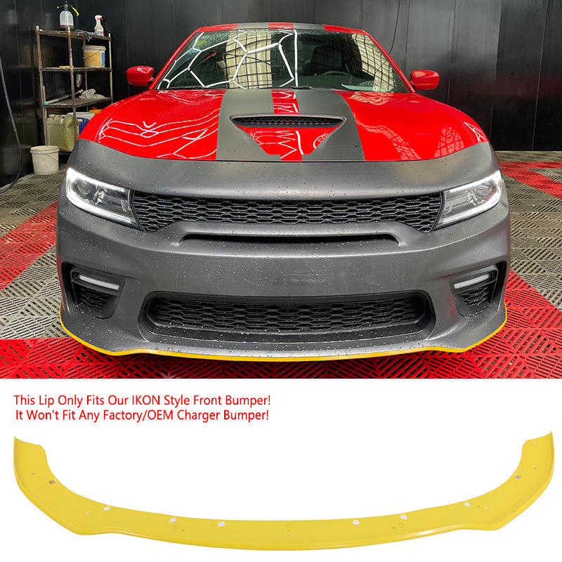 2015-2023 Dodge Charger Widebody LED Front Bumper Cover Yellow Lip PP