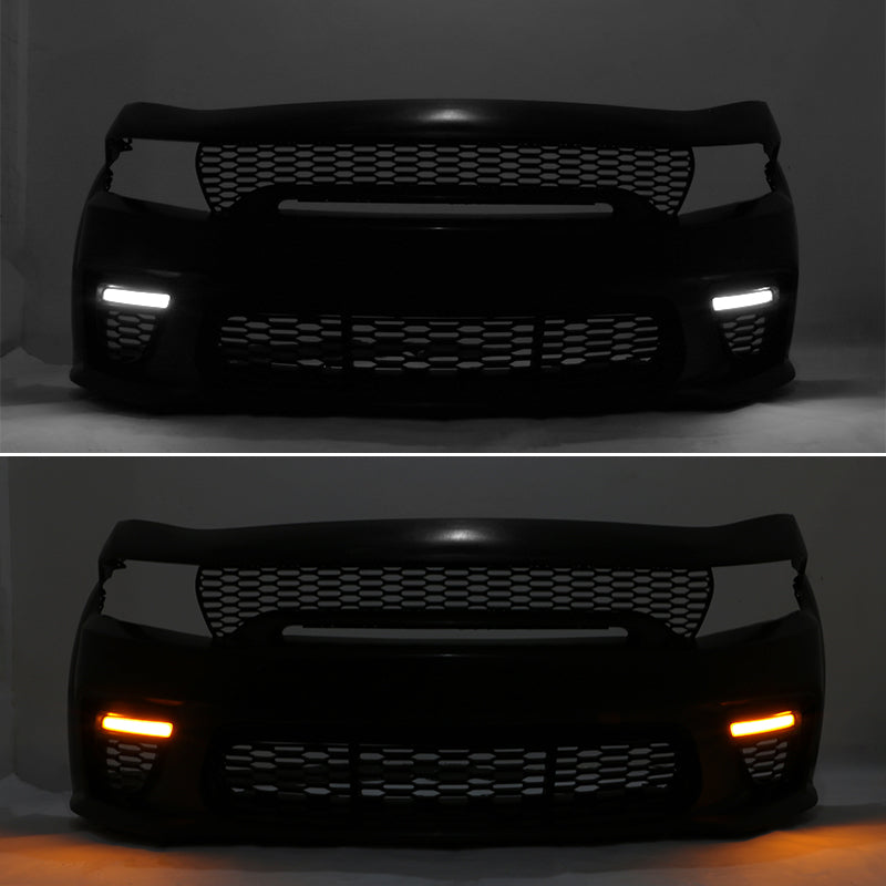 2015-2023 Dodge Charger Widebody LED Front Bumper Cover Yellow Lip PP