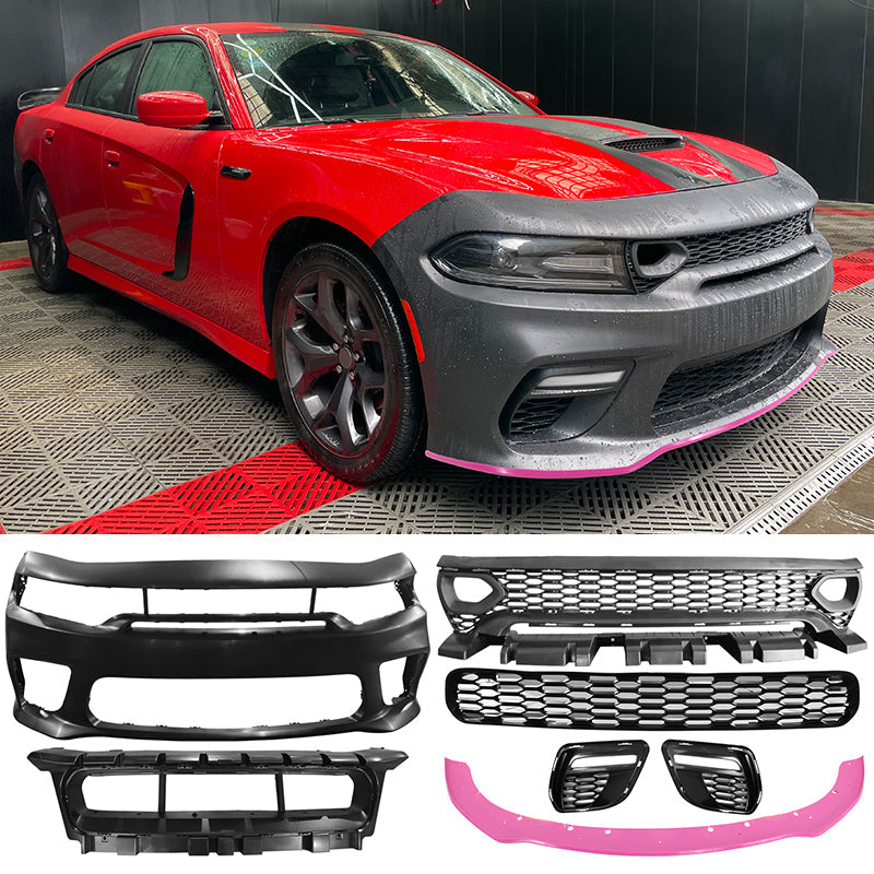 2015-2023 Dodge Charger Widebody SRT LED Front Bumper Cover Pink PP