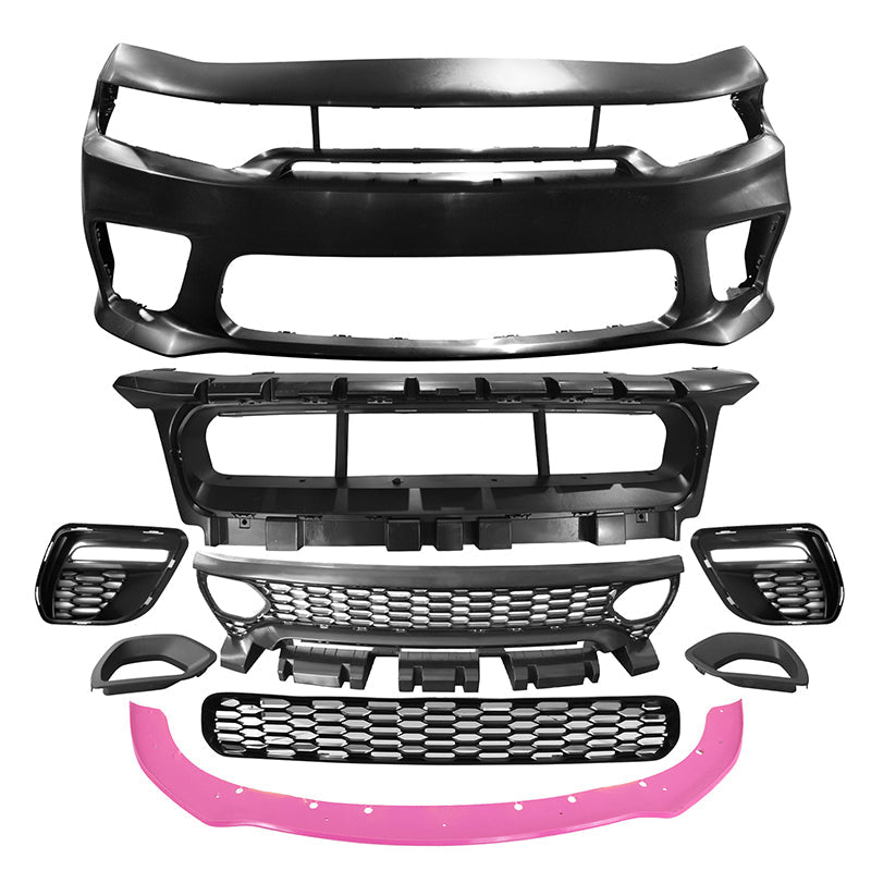 2015-2023 Dodge Charger Widebody SRT LED Front Bumper Cover Pink PP