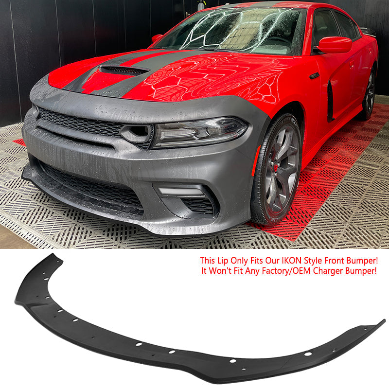2015-2023 Dodge Charger Widebody LED Bumper Cover Matte Black Lip PP