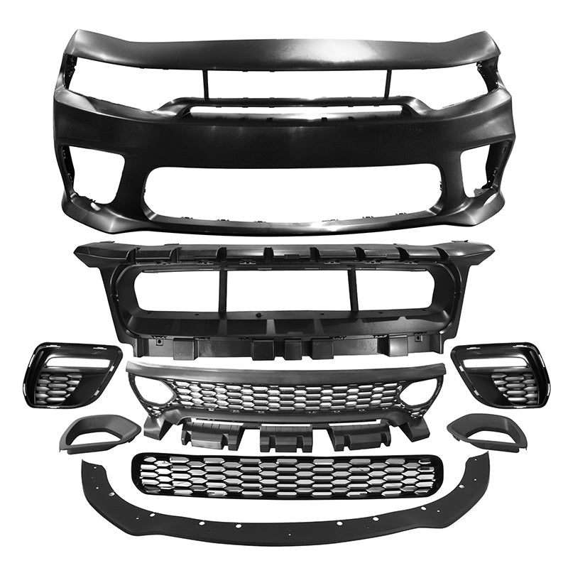 2015-2023 Dodge Charger Widebody LED Bumper Cover Matte Black Lip PP