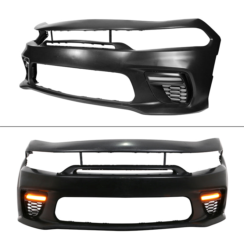2015-2023 Dodge Charger Widebody LED Bumper Cover Matte Black Lip PP