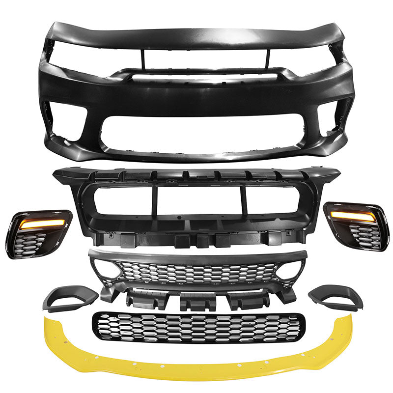 2015-2023 Dodge Charger Widebody SRT Bumper Cover Yellow Lip LED