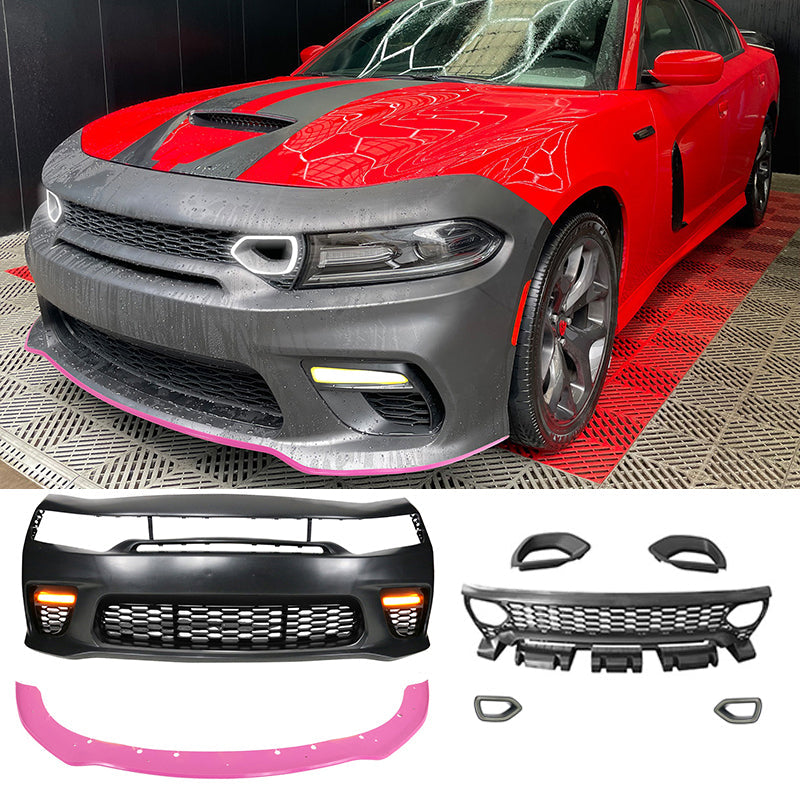 2015-2023 Dodge Charger Widebody SRT LED Front Bumper Pink Lip PP