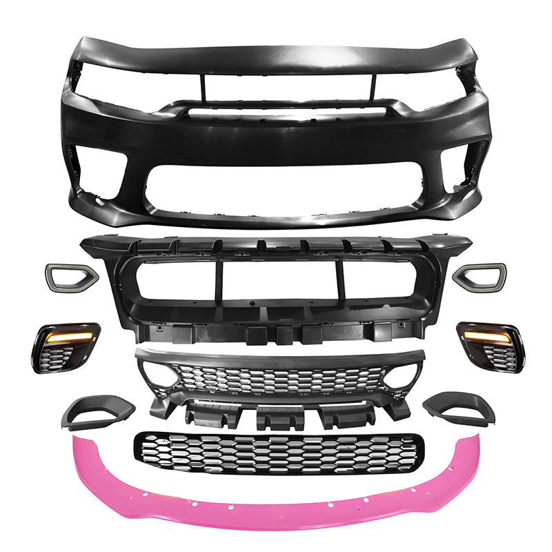 2015-2023 Dodge Charger Widebody SRT LED Front Bumper Pink Lip PP