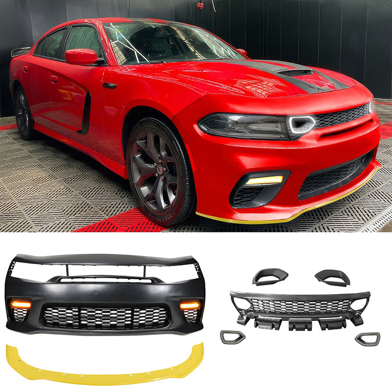 2015-2023 Dodge Charger Widebody SRT Bumper Cover Yellow Lip LED PP