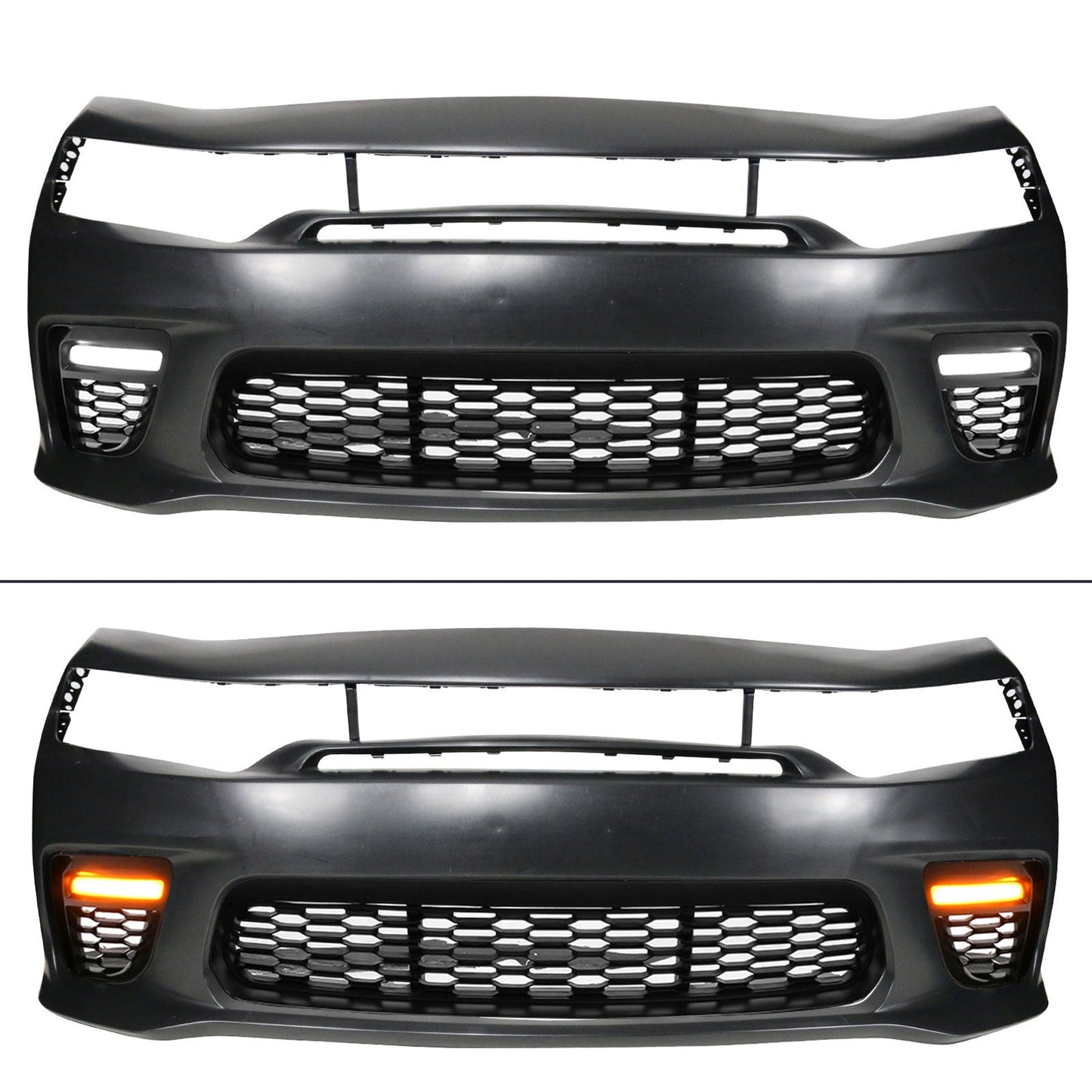 2015-2023 Dodge Charger Widebody SRT LED Front Bumper Matte Black Lip