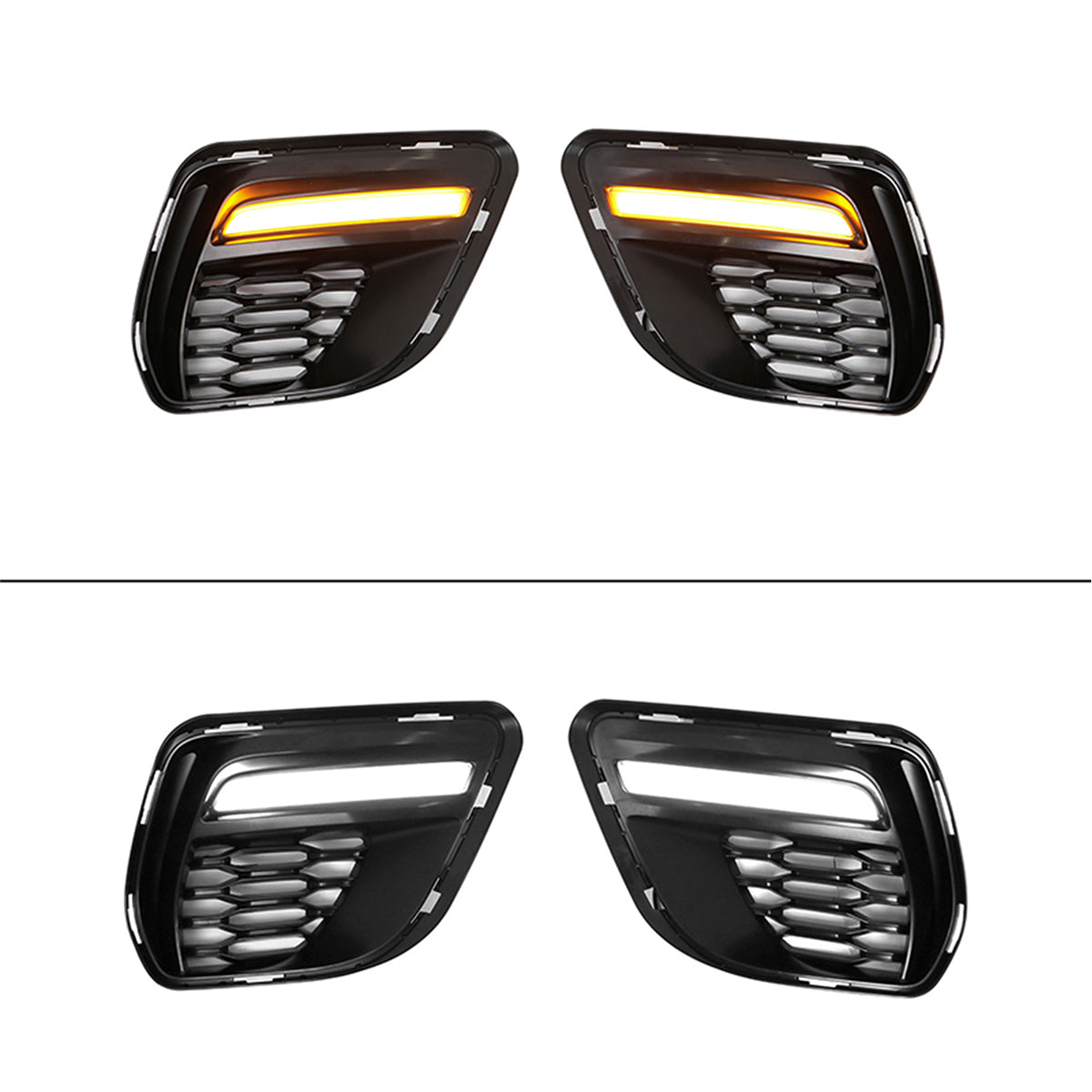 2015-2023 Charger IKON Matte Black Front Rear Bumper Covers LED PP