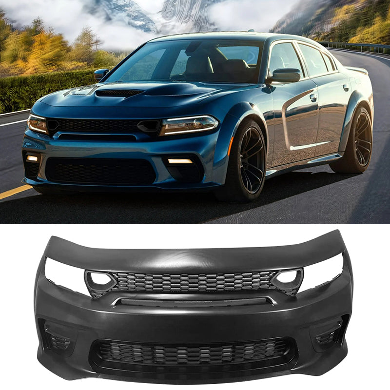 2015-2023 Charger IKON Matte Black Front Rear Bumper Covers LED PP