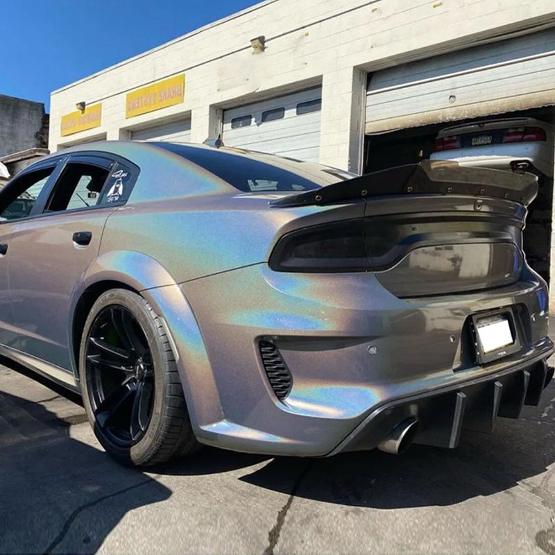 2015-2023 Charger IKON Matte Black Front Rear Bumper Covers LED PP