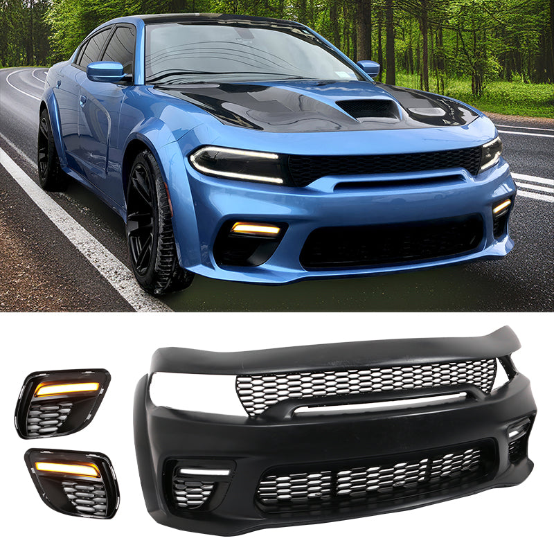 2020-2023 Dodge Charger Widebody Front Bumper Cover W/ Grille LED PP