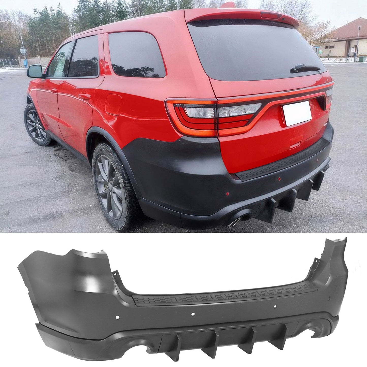 2021-2024 Dodge Durango Rear Bumper Cover Hellcat Style V1 Diffuser