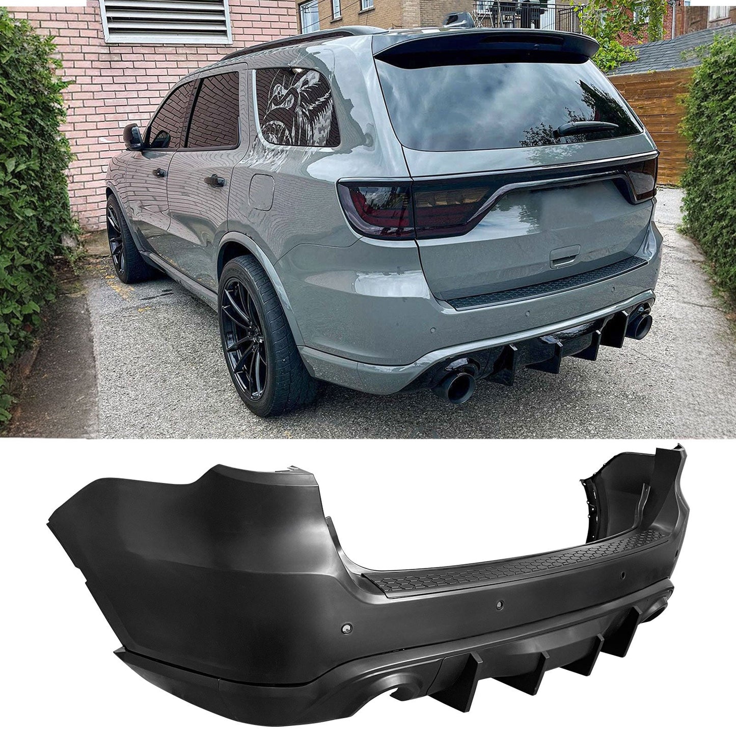 2021-2024 Dodge Durango Rear Bumper Cover Hellcat Style V2 Diffuser