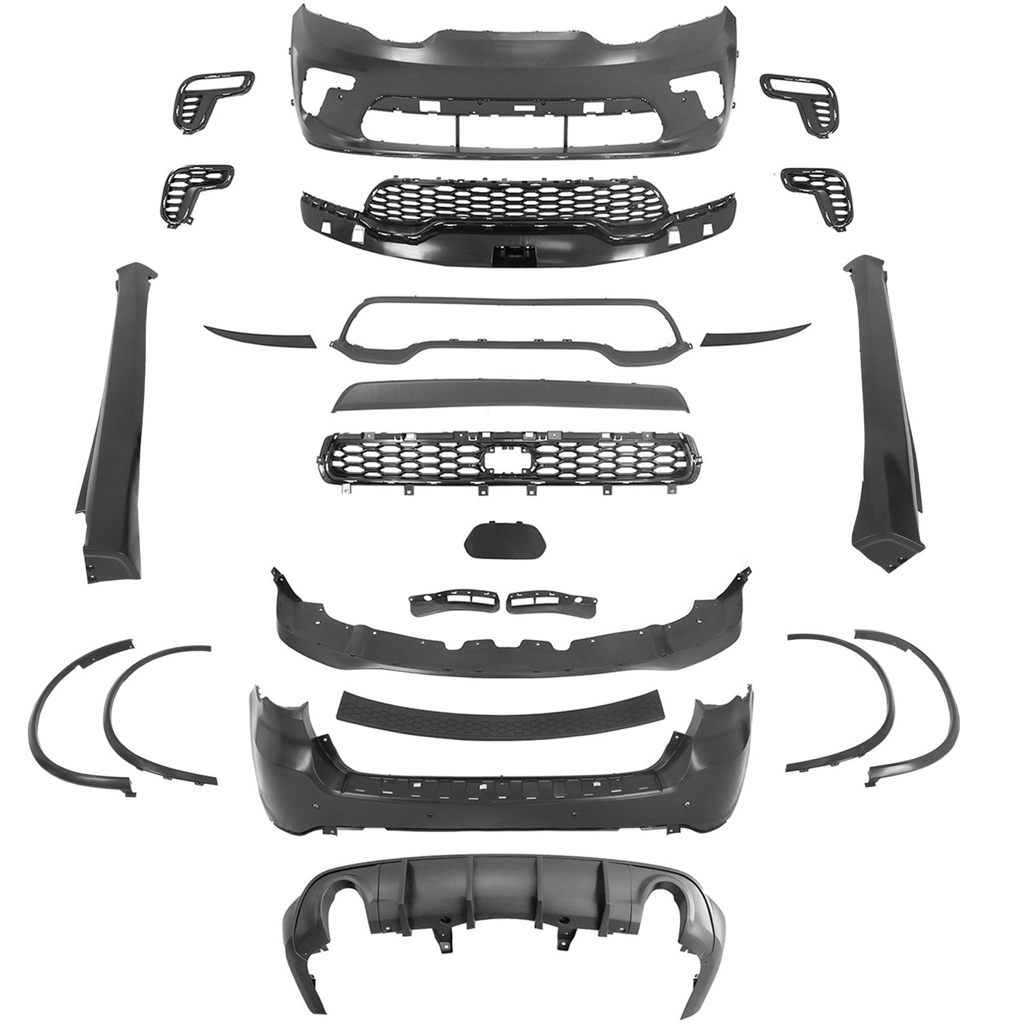 21-24 Dodge Durango Front Rear Bumper Cover Hellcat Style V1 Diffuser