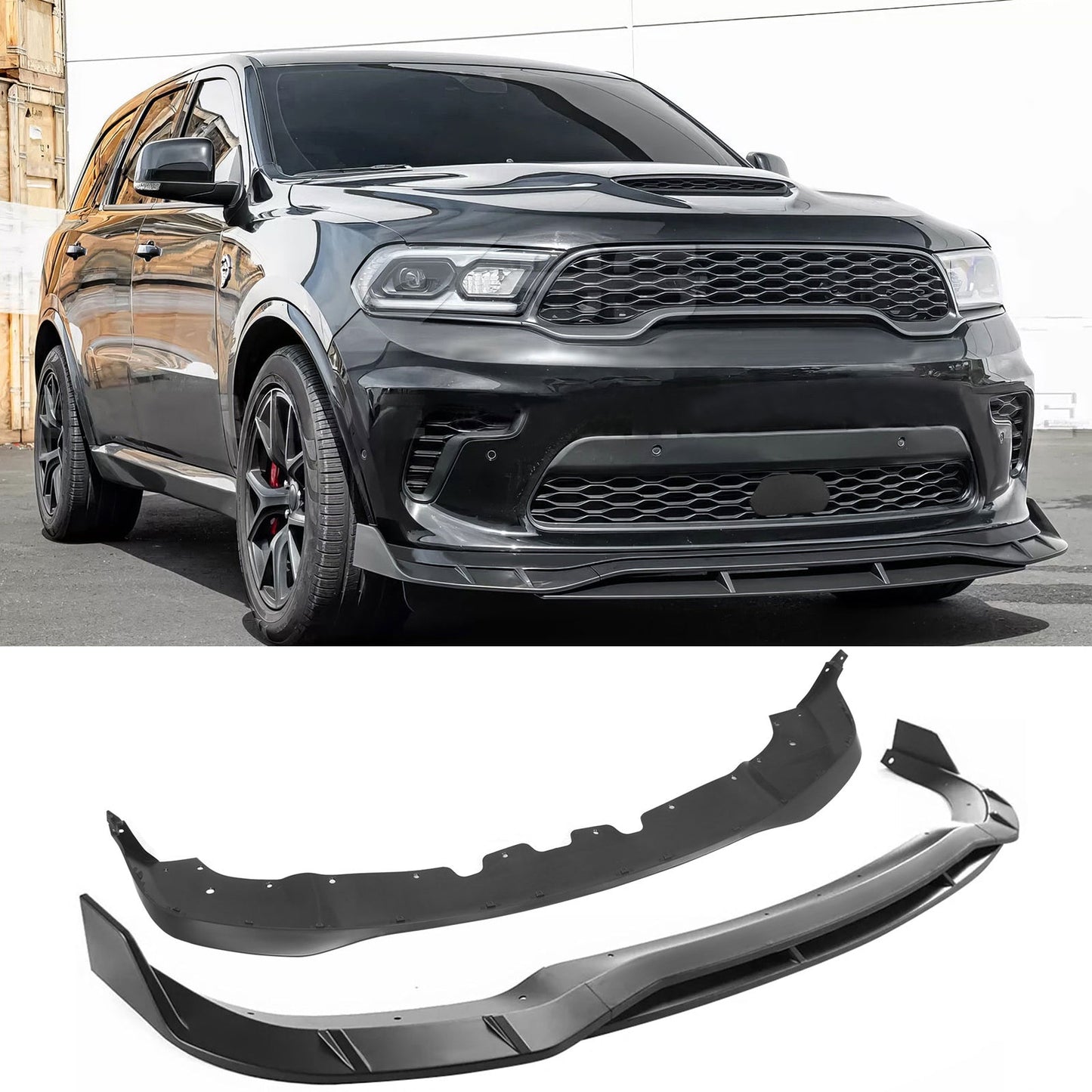2021-2024 Dodge Durango SRT Hellcat Front Bumper Lip Matte Black 5PC