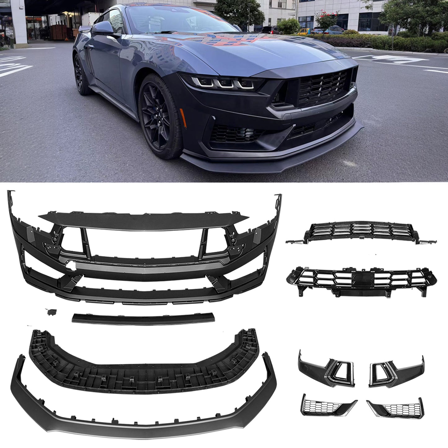 2024-2025 Ford Mustang Dark Horse Style Front Bumper Conversion Kit PP