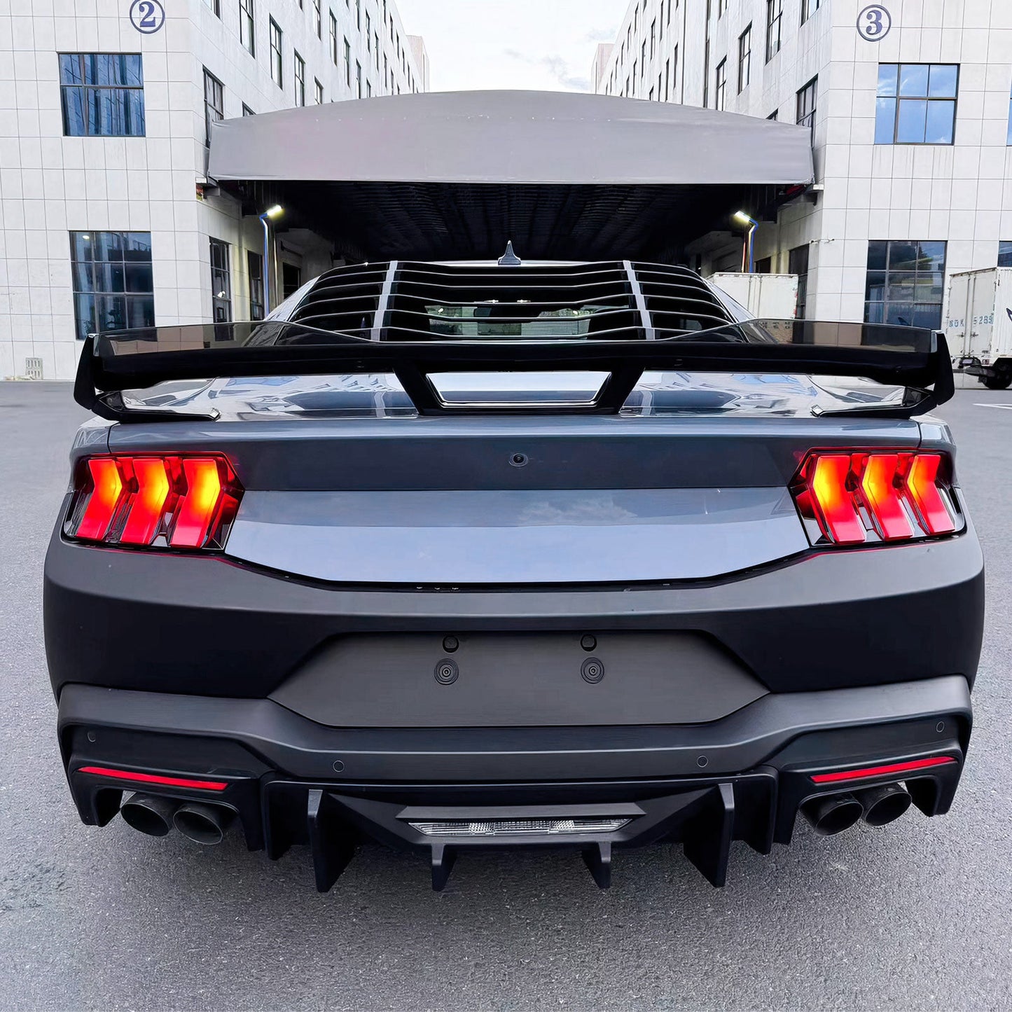 2024-2025 Ford Mustang Bumper Cover W/ Rock Matte Black Diffuser PP