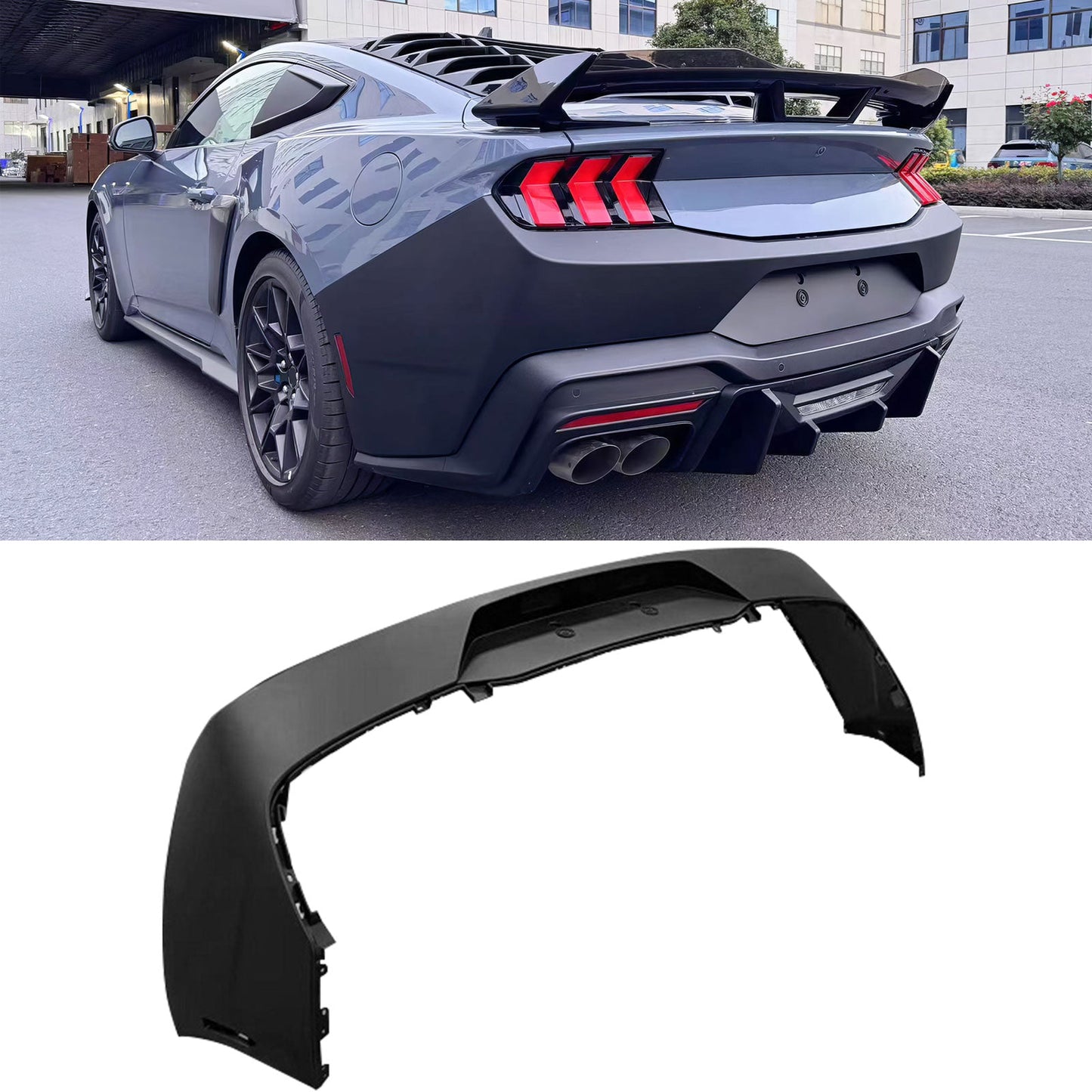 2024-2025 Ford Mustang Bumper Cover W/ Rock Matte Black Diffuser PP