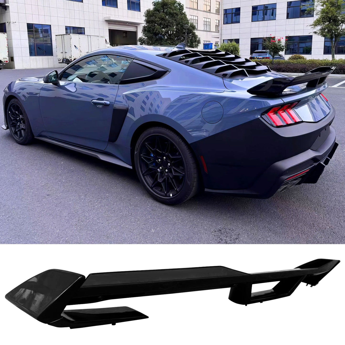 2024-2025 Ford Mustang Dark Horse Gloss Trunk Spoiler W/ Gurney Glap
