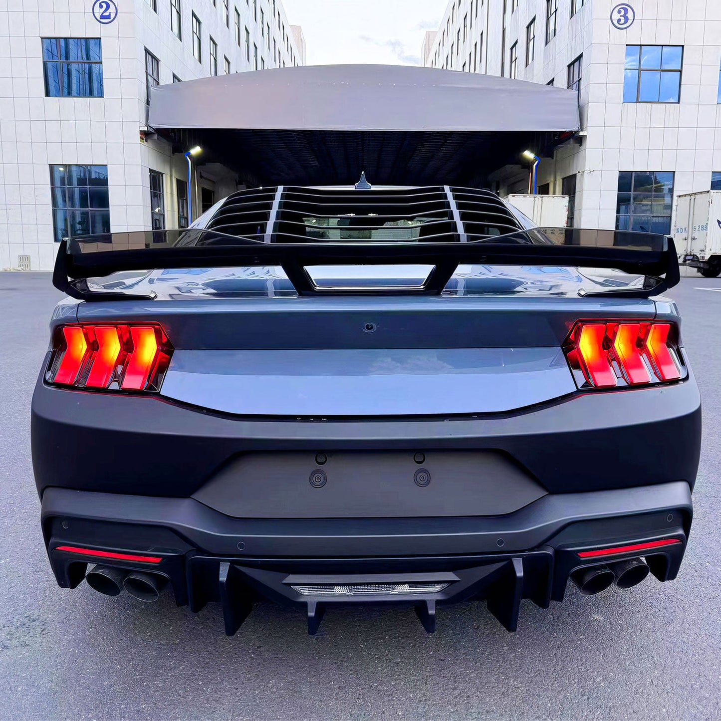 2024-2025 Ford Mustang Dark Horse Gloss Trunk Spoiler W/ Gurney Glap