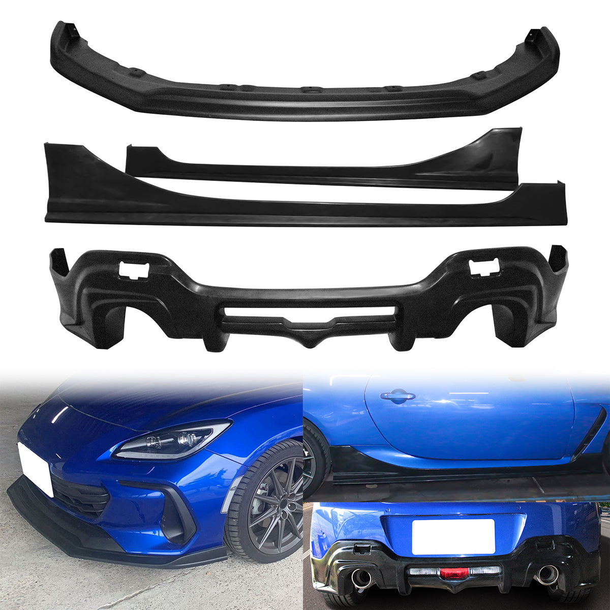 2022-2025 Subaru BRZ PU Front Bumper Lip+ Rear Diffuser+ Side Skirts