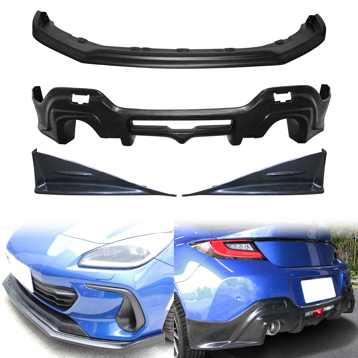 2022-2025 Subaru BRZ Front Lip+ Rear Diffuser+ Side Skirts Strakes