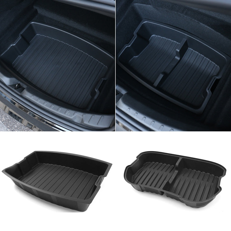 2024-2025 Tesla Model 3 Rear Trunk Lower + Upper Storage Organizer Box