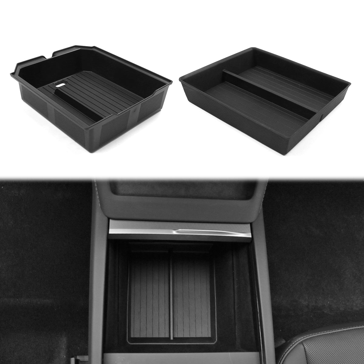 2024-2025 Tesla Model 3 Lower + Upper Center Armrest Storage Box TPE