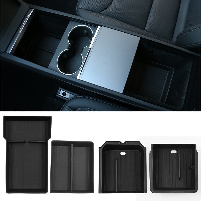 2024-2025 Tesla Model 3 Lower+Upper Center Armrest+Console Storage Box