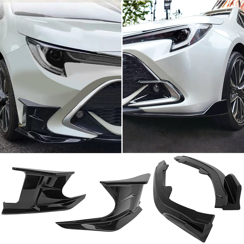 2019-2025 Toyota Corolla Gloss Black Front Splitters + Side Canards