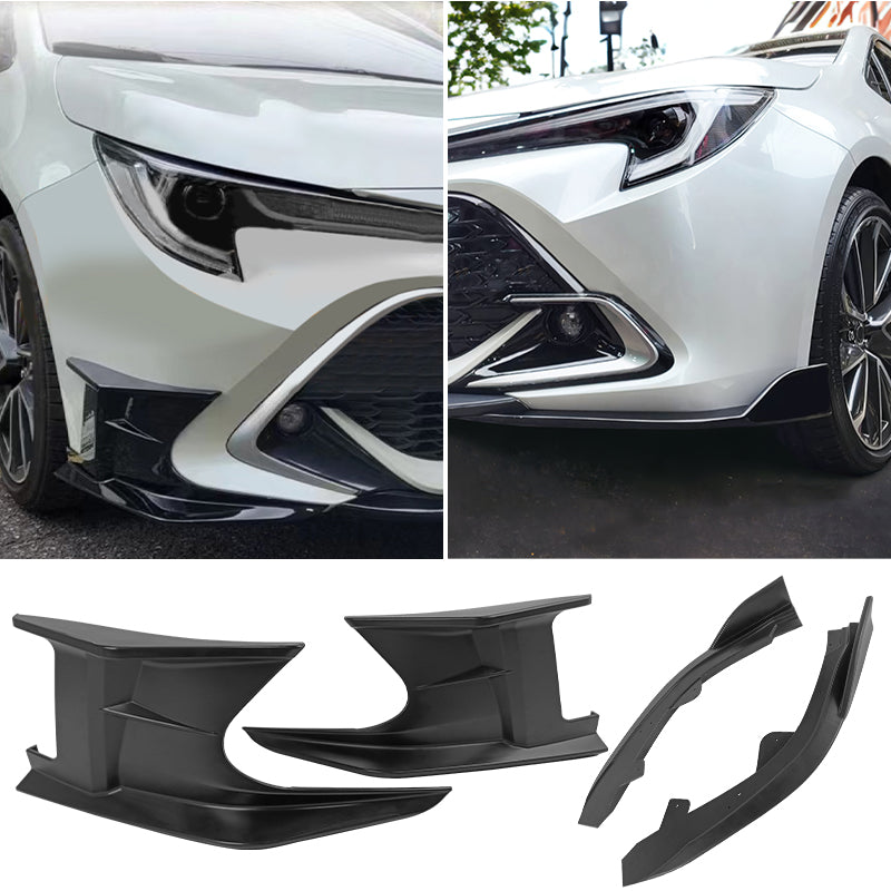 2019-2025 Toyota Corolla Matte Black Front Splitters + Side Canards