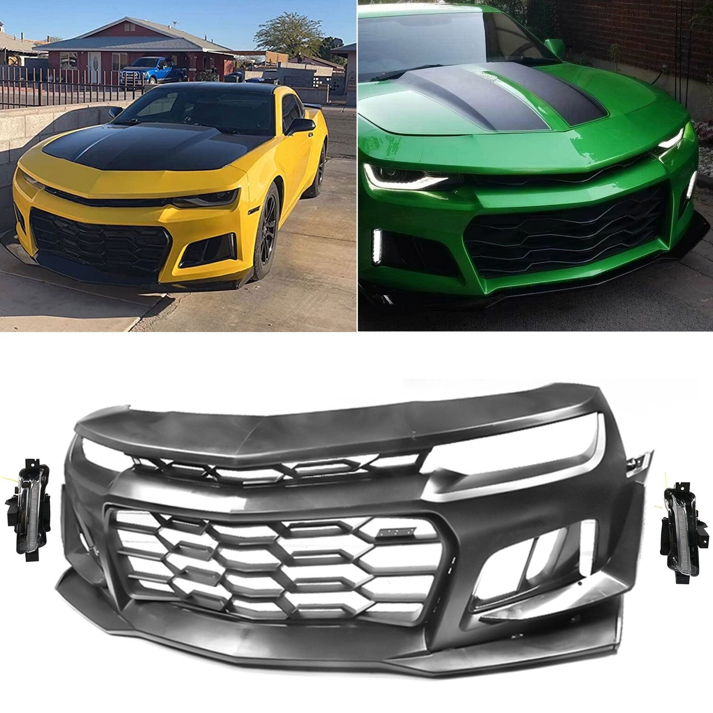 2014-2015 Chevy Camaro 1LE Style Front Bumper Cover w/ Amber Fog Light