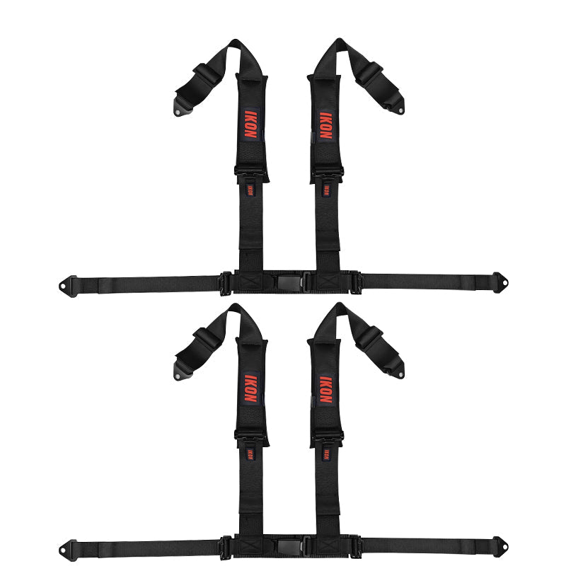 Universal Racing Seat Belt Harness 3" 4 Point Strap Buckle Nylon Black