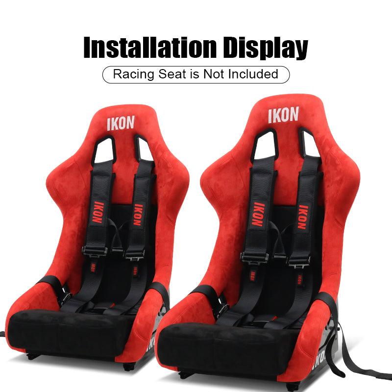 Universal Racing Seat Belt Harness 3" 4 Point Strap Buckle Nylon Black