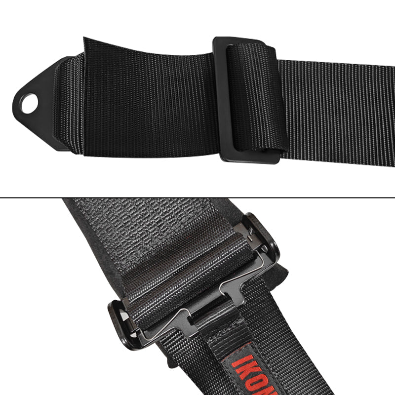 Universal Racing Seat Belt Harness 3" 4 Point Strap Buckle Nylon Black