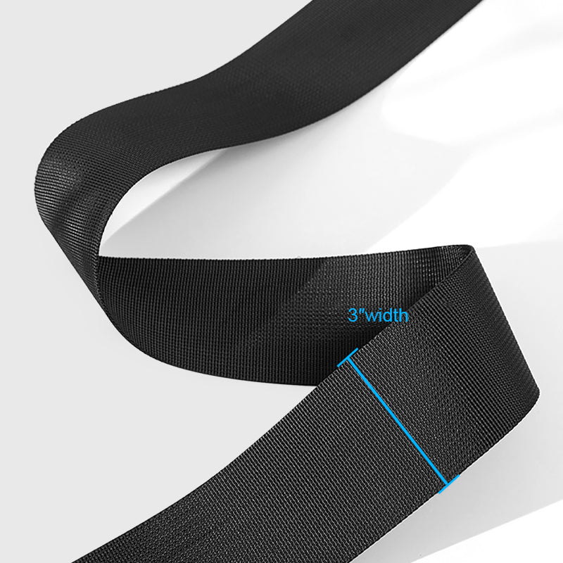 Universal Racing Seat Belt Harness 3" 4 Point Strap Buckle Nylon Black