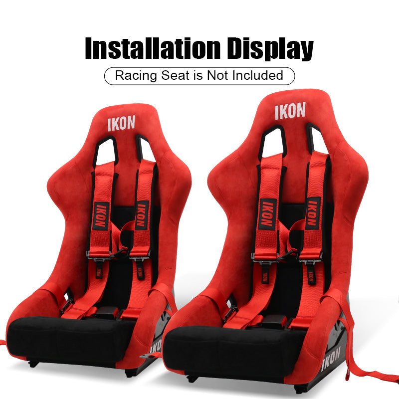 Universal Racing Seat Belt Harness 3" 4 Point Strap Buckle Nylon Red