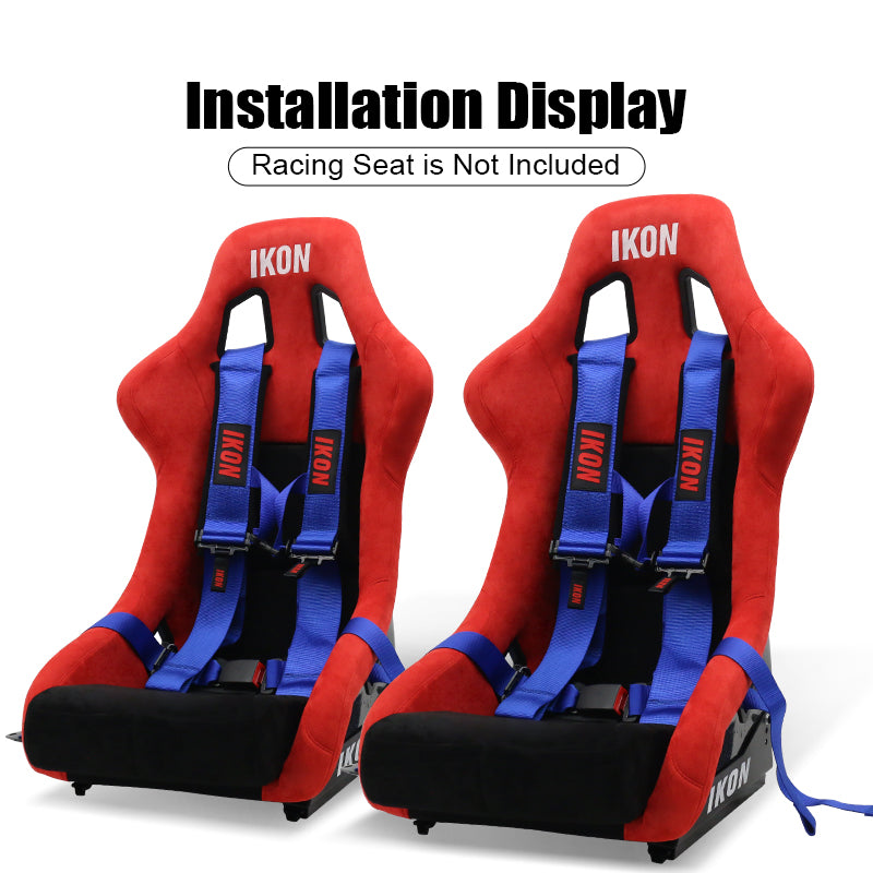 Universal Racing Seat Belt Harness 3" 4 Point Strap Buckle Nylon Blue