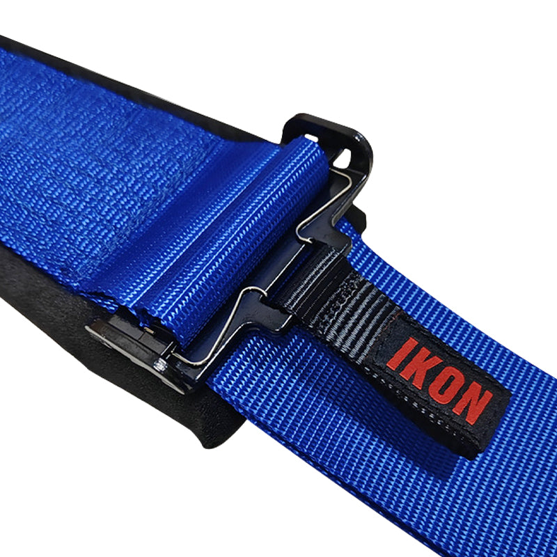 Universal Racing Seat Belt Harness 3" 4 Point Strap Buckle Nylon Blue